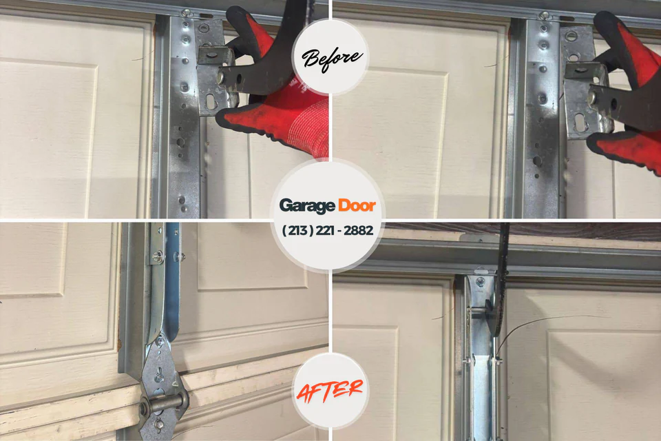 Before and after: garage door repair Lake Isabella, MI